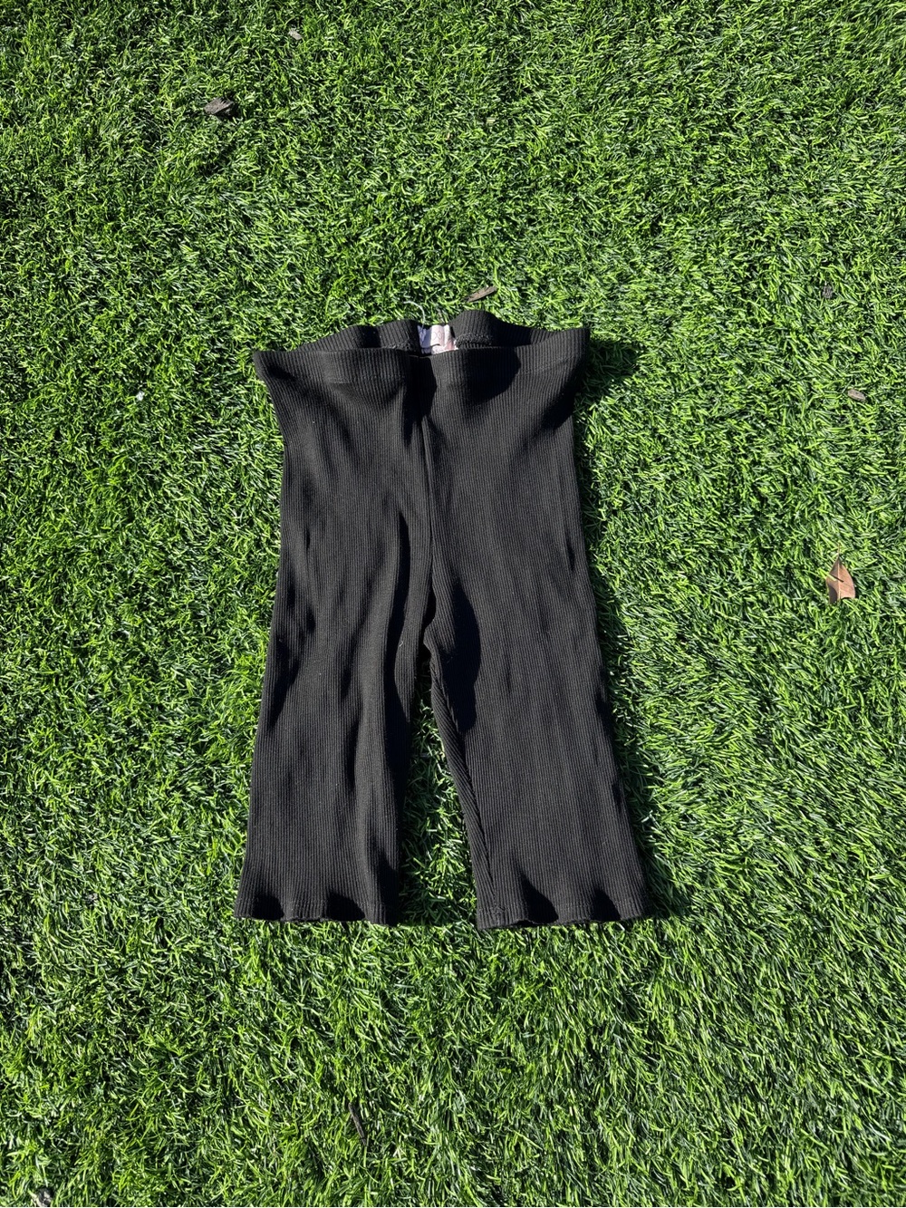 Black Ribbed Bike Shorts - High-Rise Comfort
